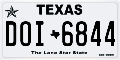 TX license plate DOI6844