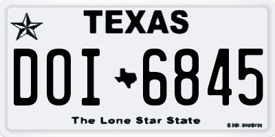 TX license plate DOI6845