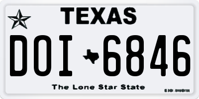 TX license plate DOI6846