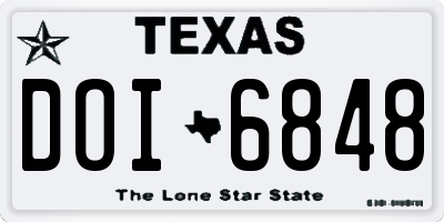 TX license plate DOI6848