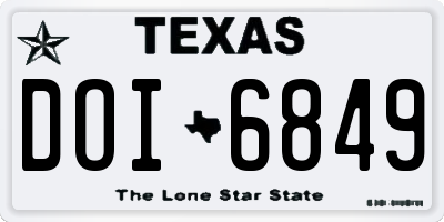 TX license plate DOI6849