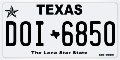 TX license plate DOI6850
