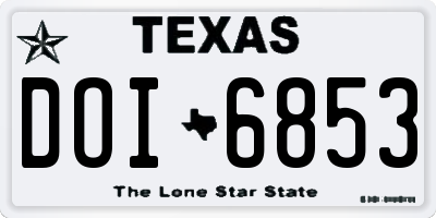 TX license plate DOI6853