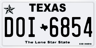 TX license plate DOI6854