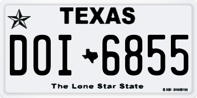 TX license plate DOI6855