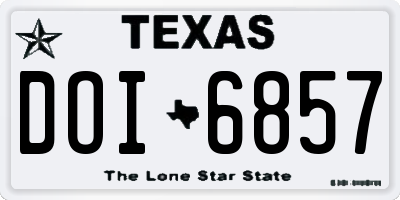 TX license plate DOI6857