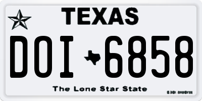TX license plate DOI6858