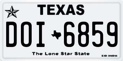 TX license plate DOI6859
