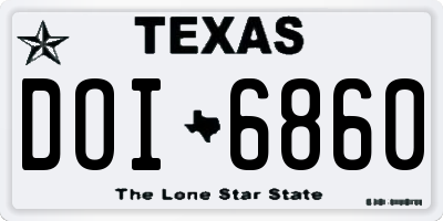 TX license plate DOI6860