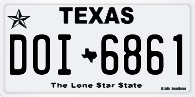 TX license plate DOI6861