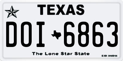 TX license plate DOI6863