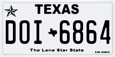 TX license plate DOI6864