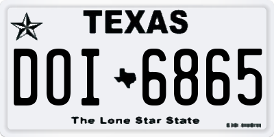 TX license plate DOI6865