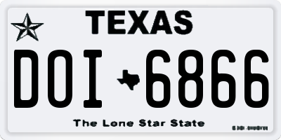 TX license plate DOI6866