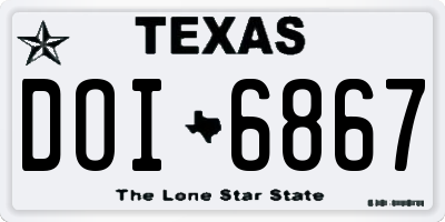 TX license plate DOI6867