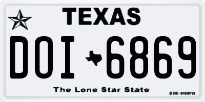 TX license plate DOI6869