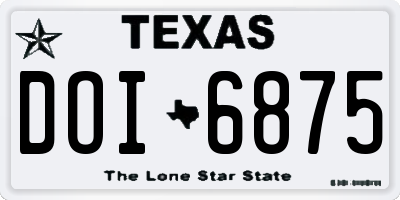 TX license plate DOI6875