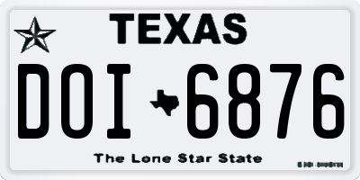 TX license plate DOI6876