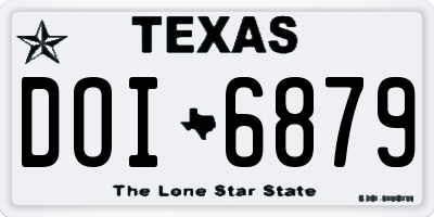 TX license plate DOI6879