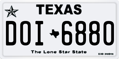 TX license plate DOI6880