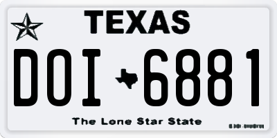 TX license plate DOI6881