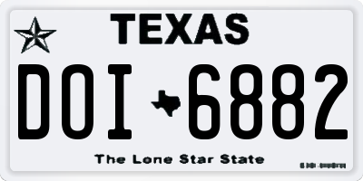 TX license plate DOI6882