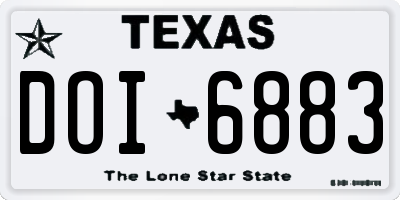 TX license plate DOI6883