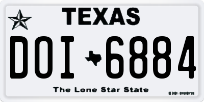 TX license plate DOI6884