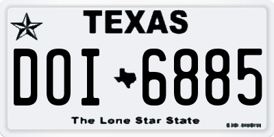 TX license plate DOI6885