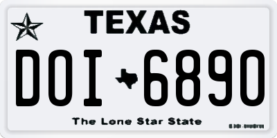TX license plate DOI6890
