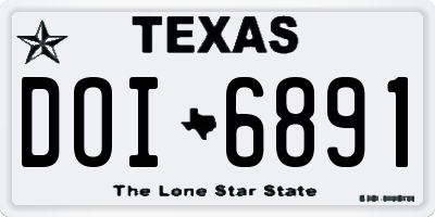TX license plate DOI6891