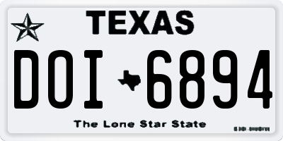 TX license plate DOI6894