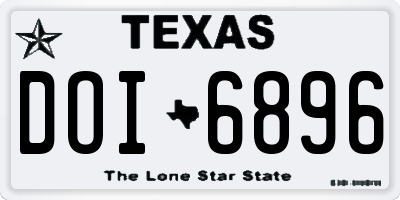 TX license plate DOI6896