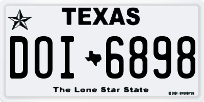 TX license plate DOI6898