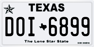 TX license plate DOI6899