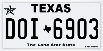 TX license plate DOI6903