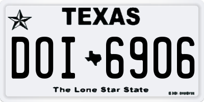 TX license plate DOI6906