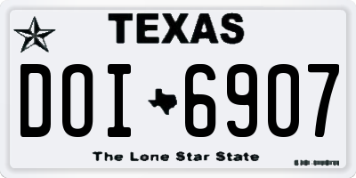 TX license plate DOI6907