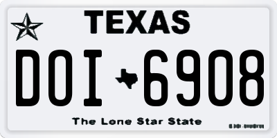 TX license plate DOI6908