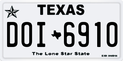TX license plate DOI6910
