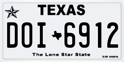 TX license plate DOI6912