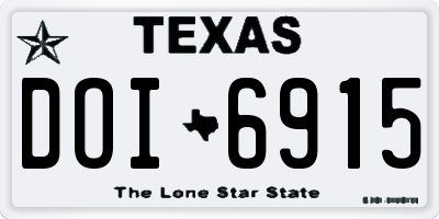 TX license plate DOI6915