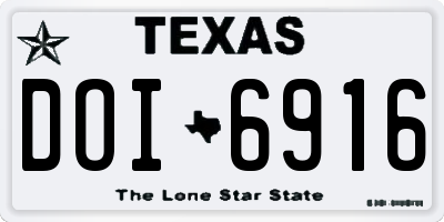 TX license plate DOI6916