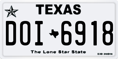 TX license plate DOI6918