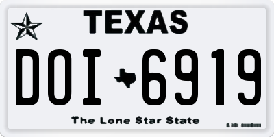 TX license plate DOI6919