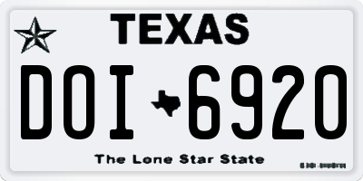 TX license plate DOI6920