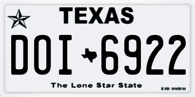 TX license plate DOI6922
