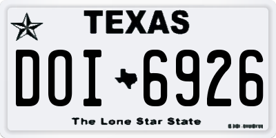 TX license plate DOI6926