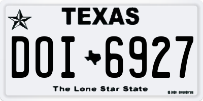 TX license plate DOI6927
