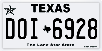TX license plate DOI6928